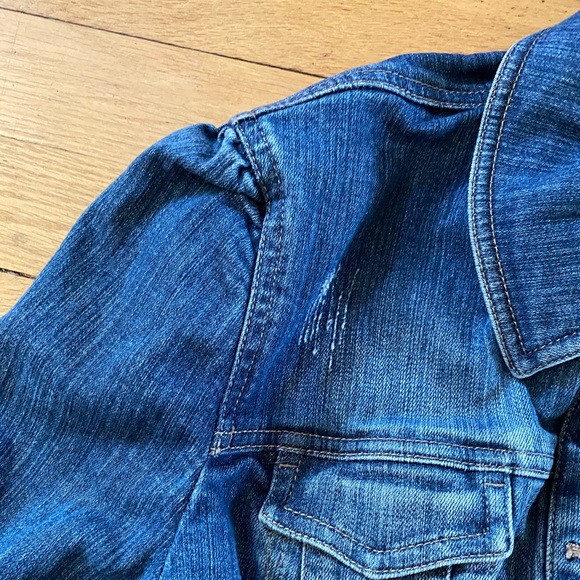 Vintage denim jacket with flower buttons - Picture 4 of 6